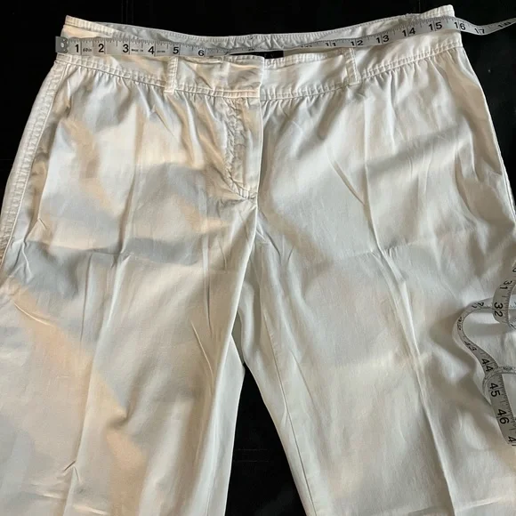 COPY - THEORY Pants Wide Leg Cotton Ivory/White Size 6 - Picture 5 of 16